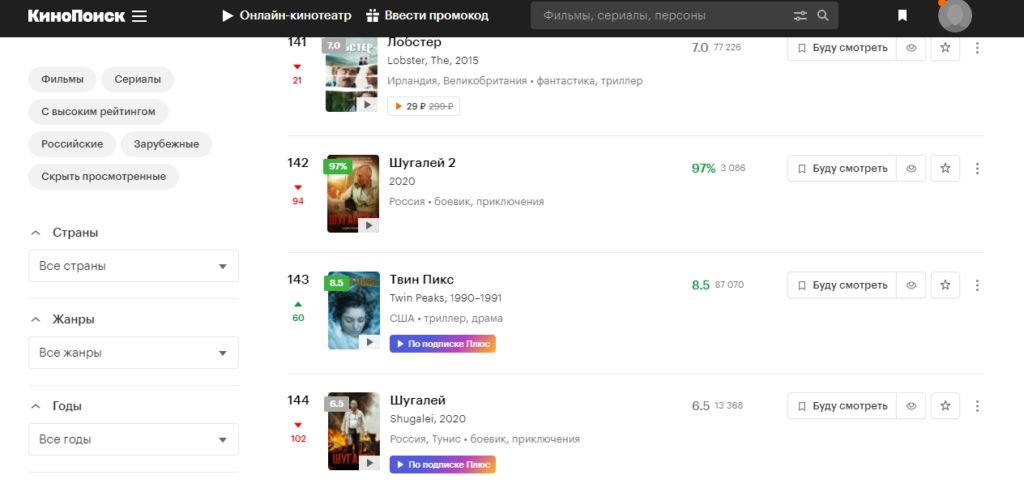 Российский фильм «Шугалей-2» вошел в топ-150 «Кинопоиска»