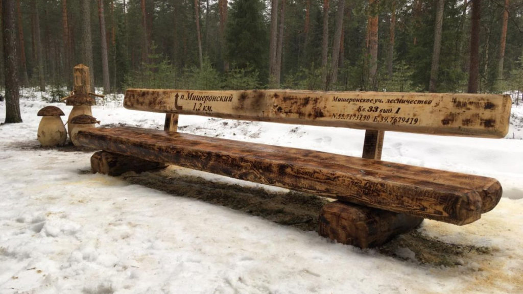 В лесах Подмосковья появились скамейки-навигаторы