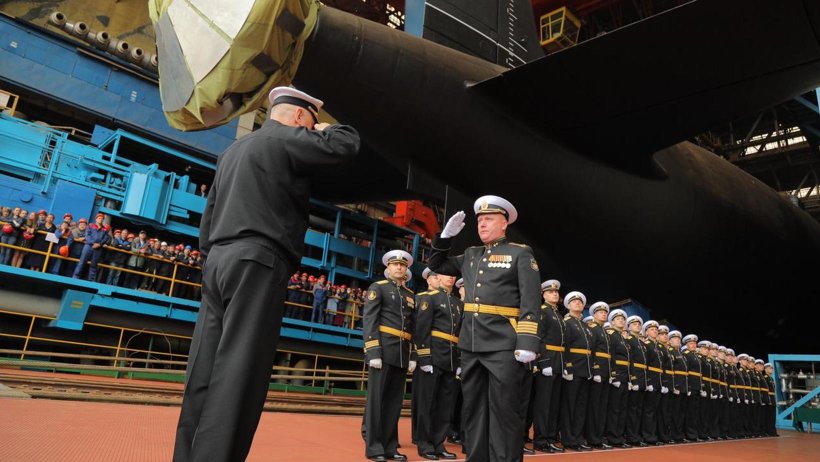 Атомный подводный крейсер «Красноярск» спустили на воду в Северодвинске