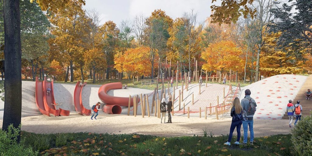 Десять детских площадок появится в пойме реки Чермянки