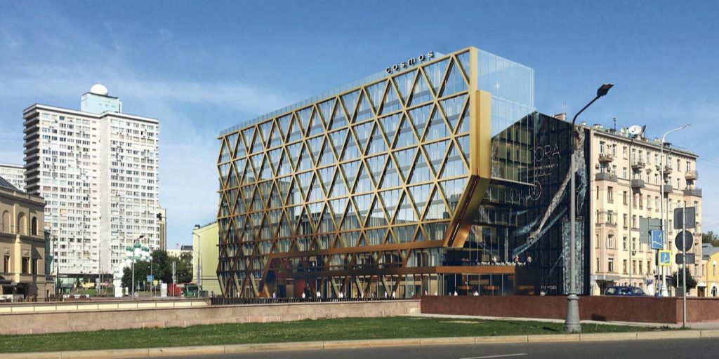 Белый «экзоскелет» окутает Дом связи на Новом Арбате