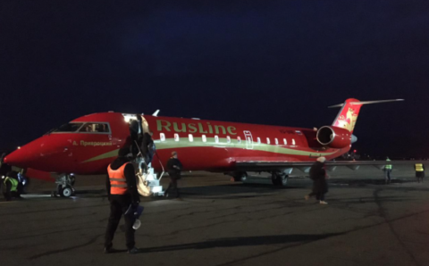 Курганский аэропорт принял первый самолет из Санкт-Петербурга