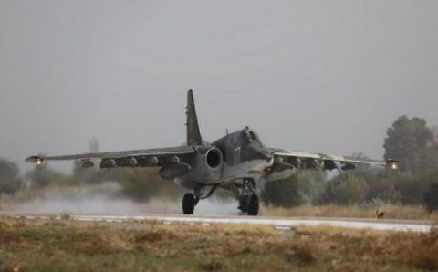 Украинский Су-25 был сбит в небе над Красноармейском в ДНР