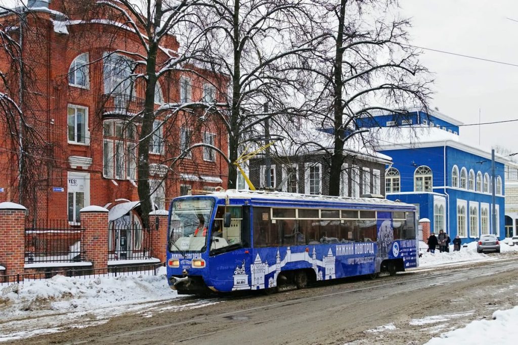 Брендированный трамвай вышел на маршрут в Нижнем Новгороде