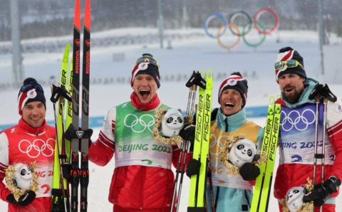 Россияне впервые взяли золото в лыжной гонке на Олимпийских играх