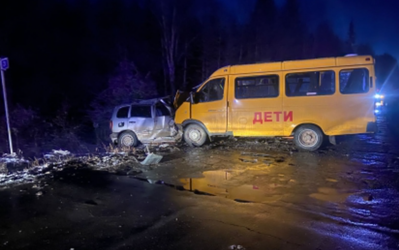 Микроавтобус детского дома попал в аварию в Иркутской области
