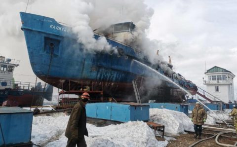 На пароходе «Капитан Колыгаев» произошло возгорание