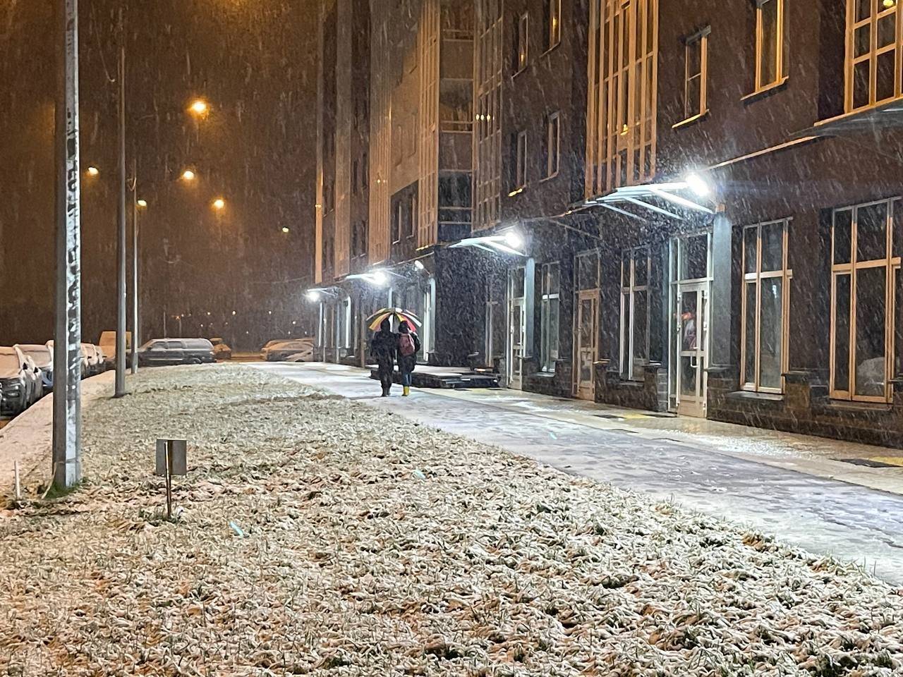 Коммунальщики не убрали снег с улиц Петербурга вовремя