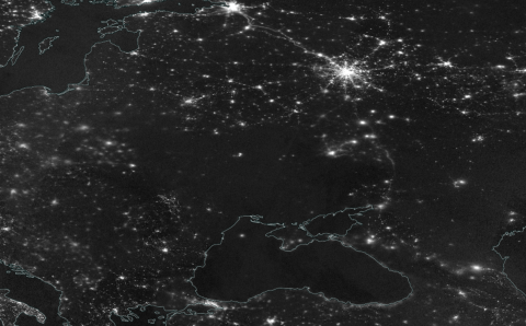 NASA опубликовало спутниковый снимок блэкаута на Украине