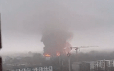Облако токсичного дыма поднялось над немецким Гамбургом после масштабного пожара на складах