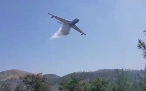 Самолёты МЧС России тушат пожары в лесах Турции 