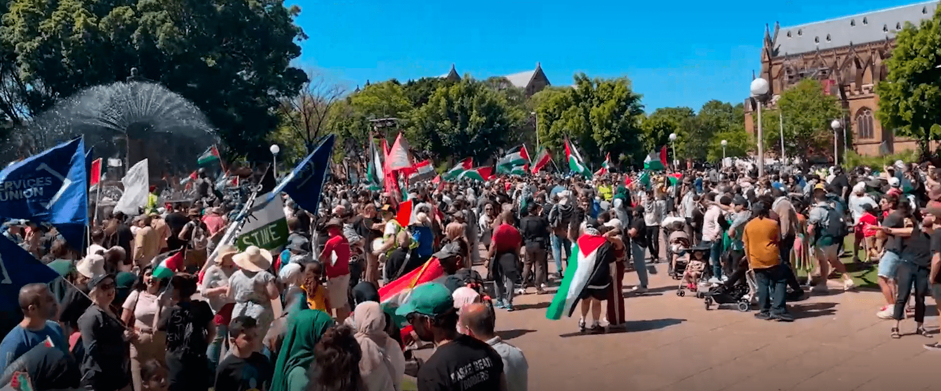 В Сиднее порядка 14 тысяч человек вышли на митинг поддержать Палестину