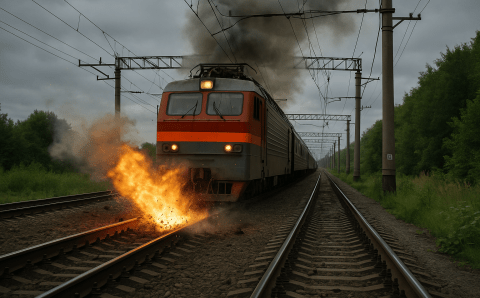 Поезд подорвался на мине в Белгородской области, движение парализовано