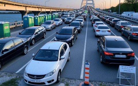 Пробка на Крымском мосту пошла на спад