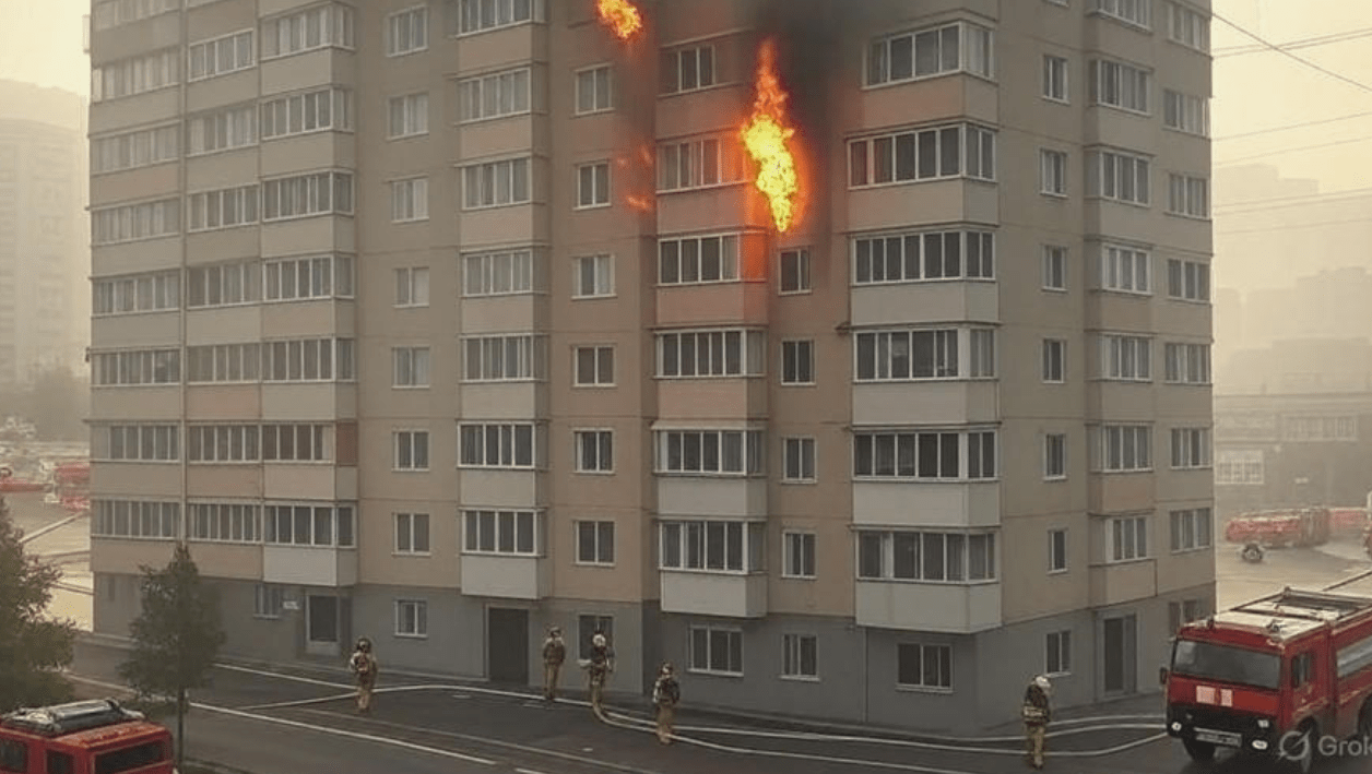 В МЧС назвали причину масштабного пожара в многоэтажке Новороссийска