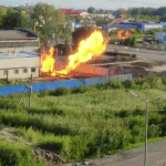 В Кургане вспыхнула газовая подстанция, в соседнем дома объявлена эвакуация
